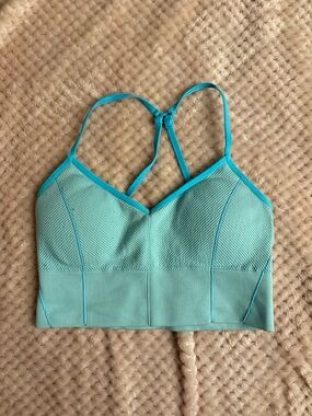 aerie Turquoise Ribbed Longline Bralette